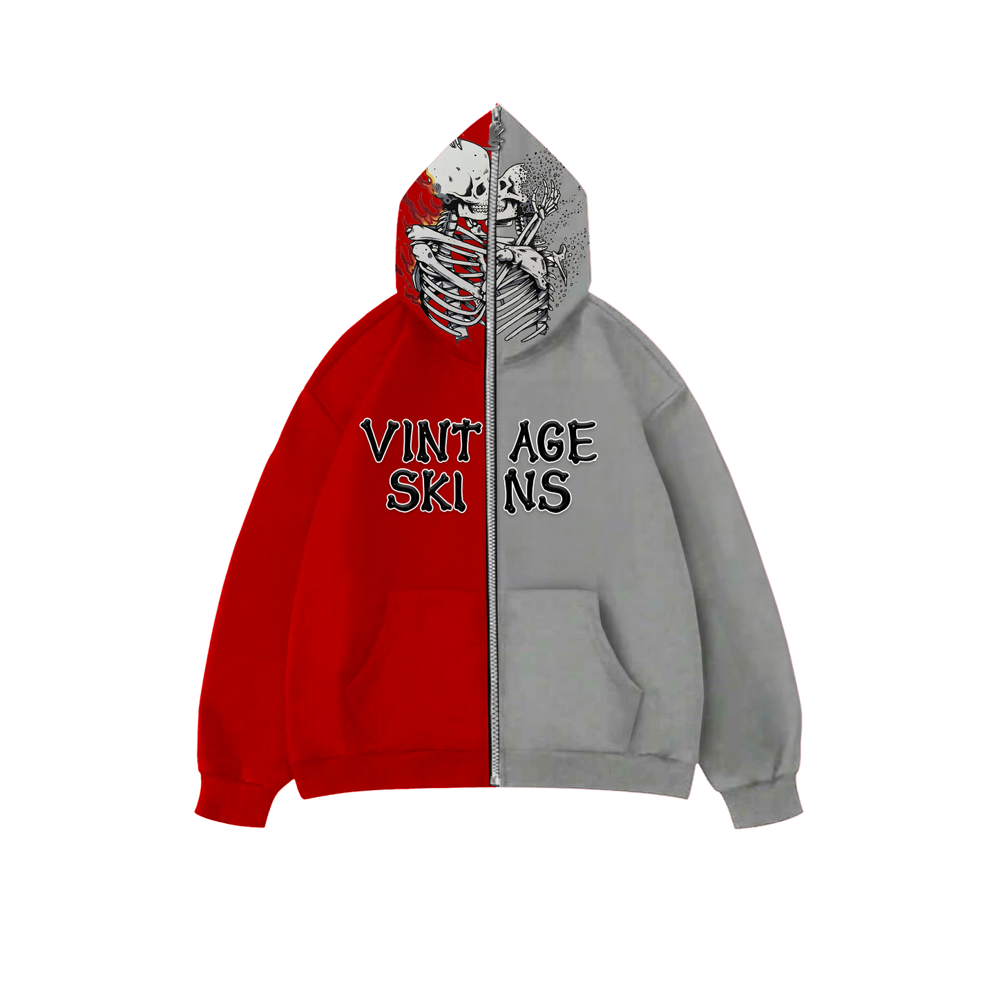 RED/GREY TILL DEATH ZIP-UP