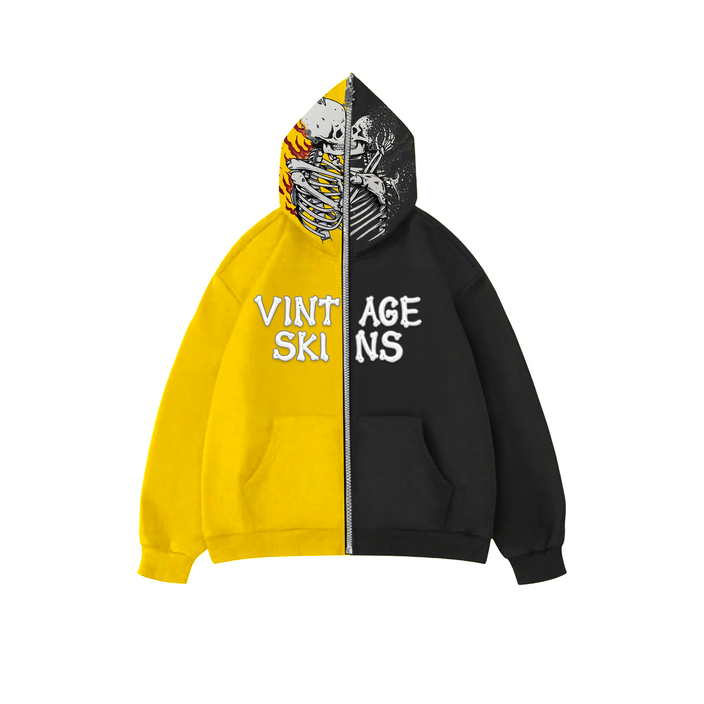 YELLOW/BLK TILL DEATH ZIP-UP