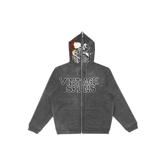(KIDS) TILL DEATH ZIP-UP ACID GREY