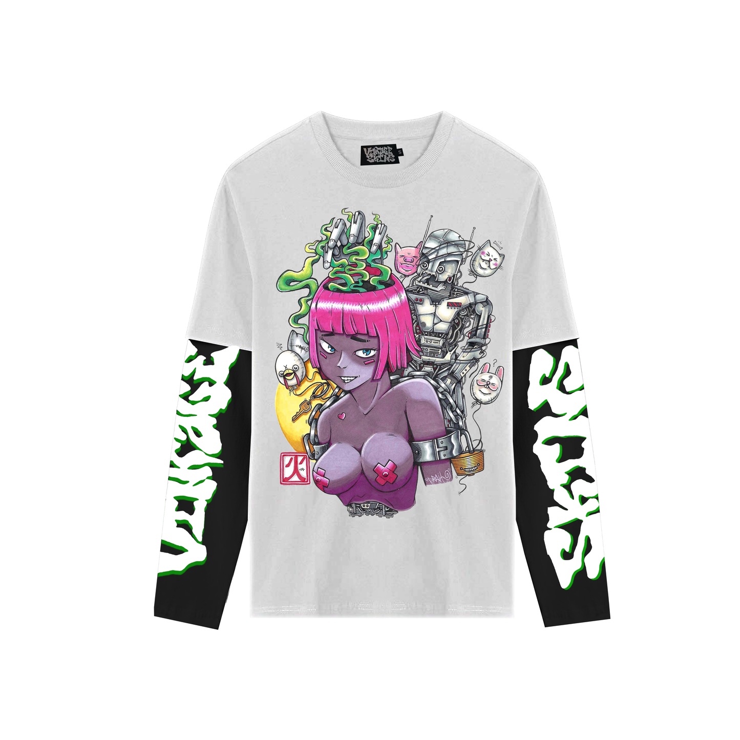 WHITE ANIME LONG SLEEVE