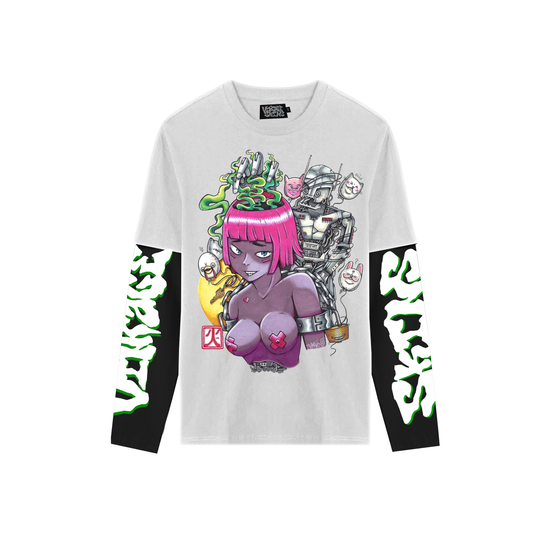 WHITE ANIME LONG SLEEVE