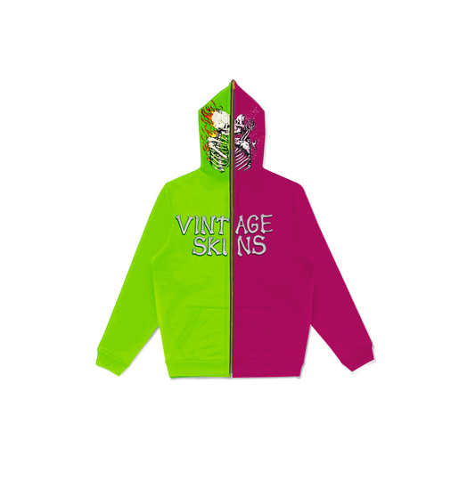 GREEN/PINK TILL DEATH ZIP UP